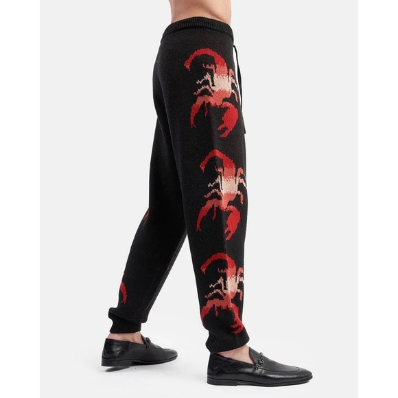 Spirit Jersey Black Knit Red Scorpion Jogger Pants Unisex NWT - Picture 1 of 7